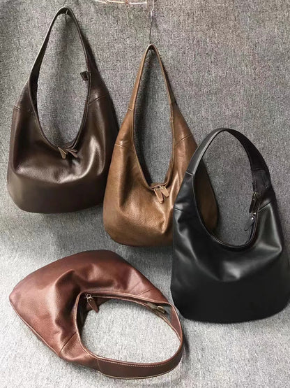 Elegant Genuine Leather Single Shoulder Tote Bag woyaza