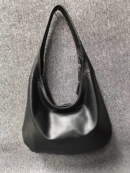 Chic Soft Leather Single Shoulder Tote Handbag woyaza