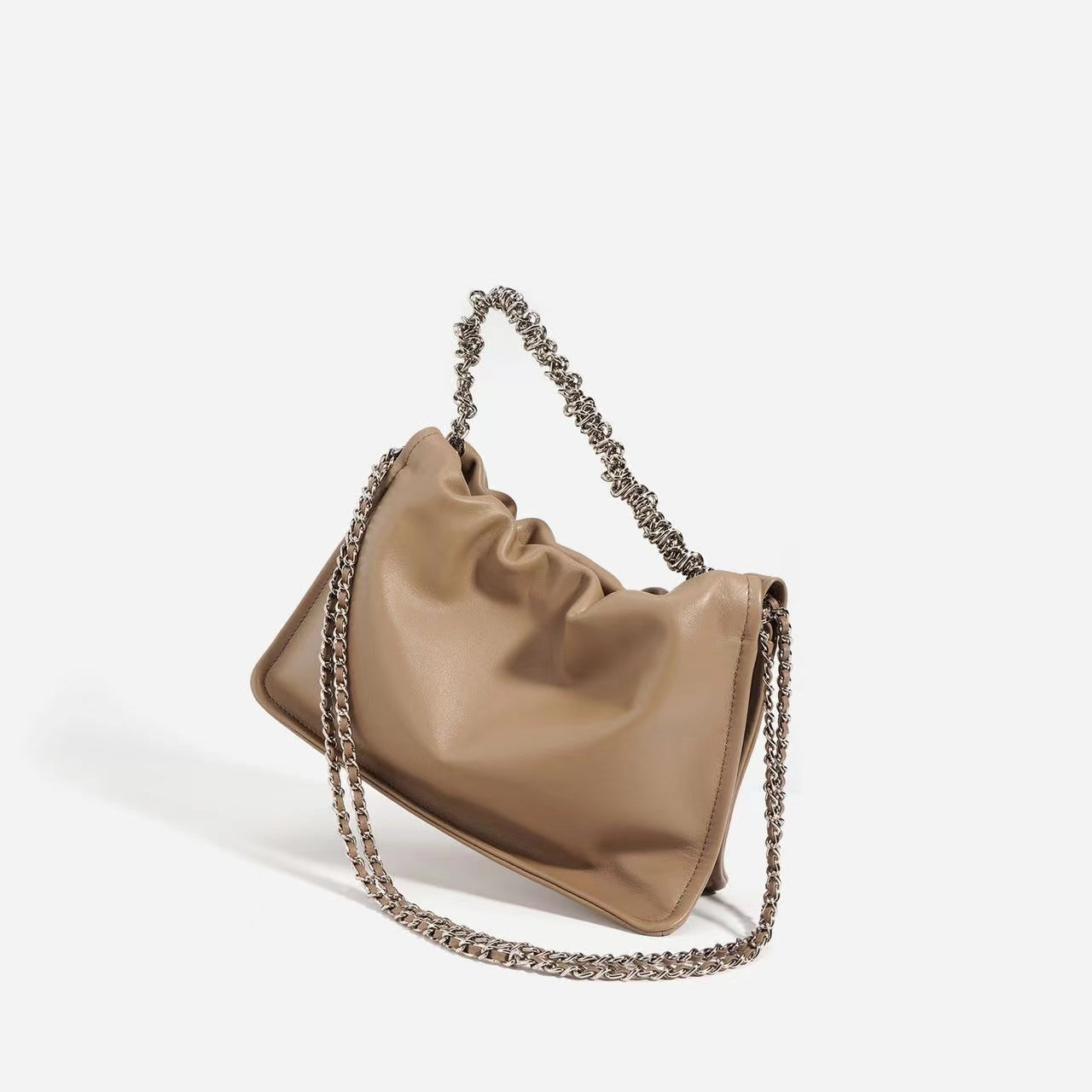 Fashionable Women's Soft Leather Handbag Crossbody Bag with Chain woyaza