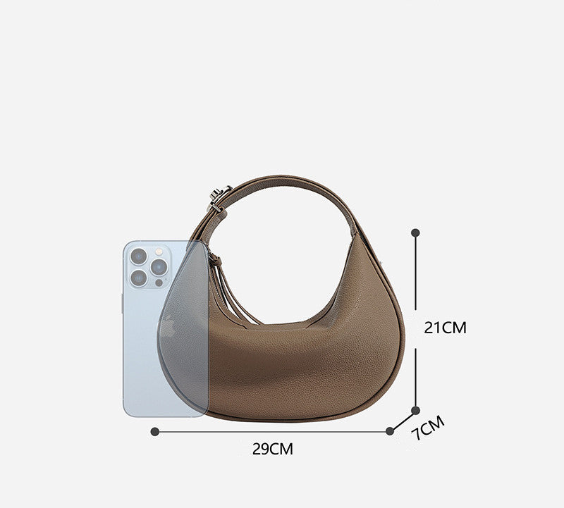 Soft Crescent-shaped Handbag