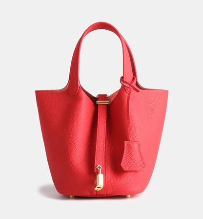 Luxury Leather Bucket Bag for Women with Soft Texture, Perfect for Everyday and Formal Use