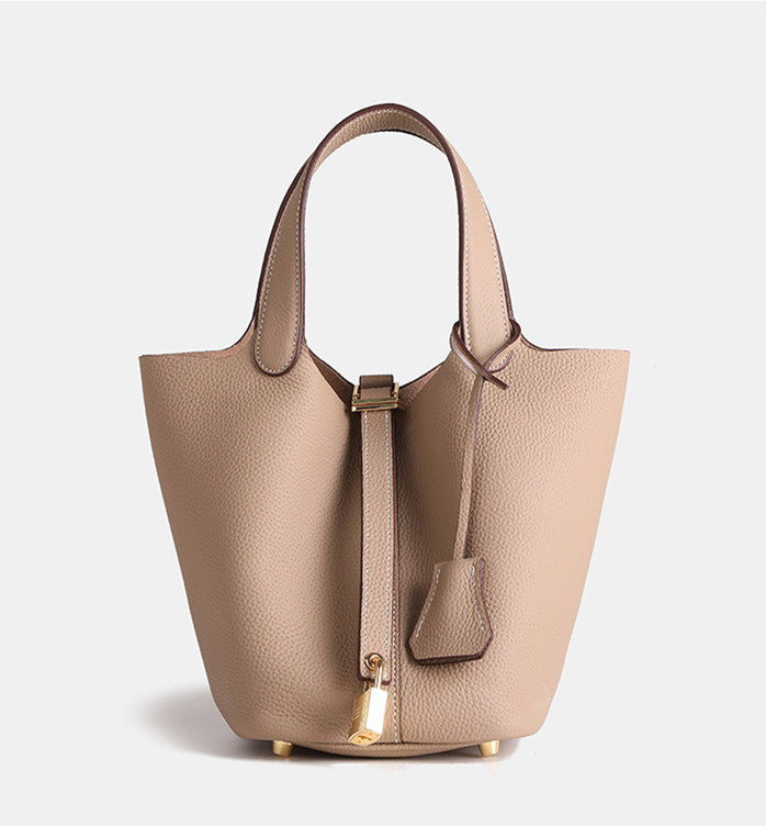 Genuine Leather Bucket Bag for Women, Ideal for Daily Use and Fashionable Style