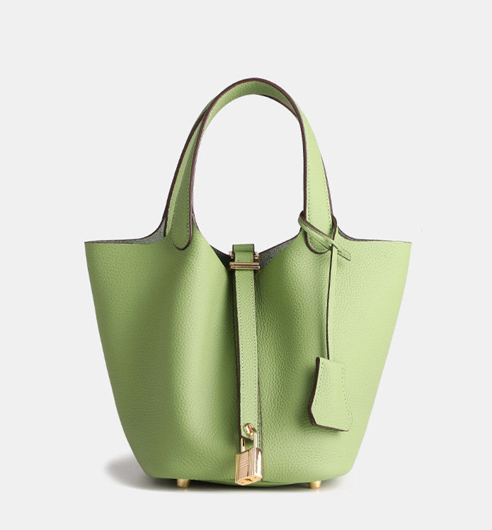 Elegant Soft Leather Bucket Bag for Women, Ideal for Office, Travel, or Casual Use