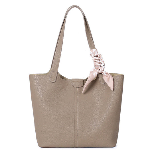 Soft Genuine Leather Tote Bag for Women with Large Capacity