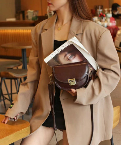 Chic Ladies' Soft Leather Crossbody Purse with Unique Closure System Woyaza