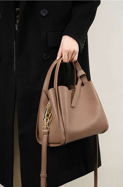 Elegant Single-Shoulder Genuine Leather Tote