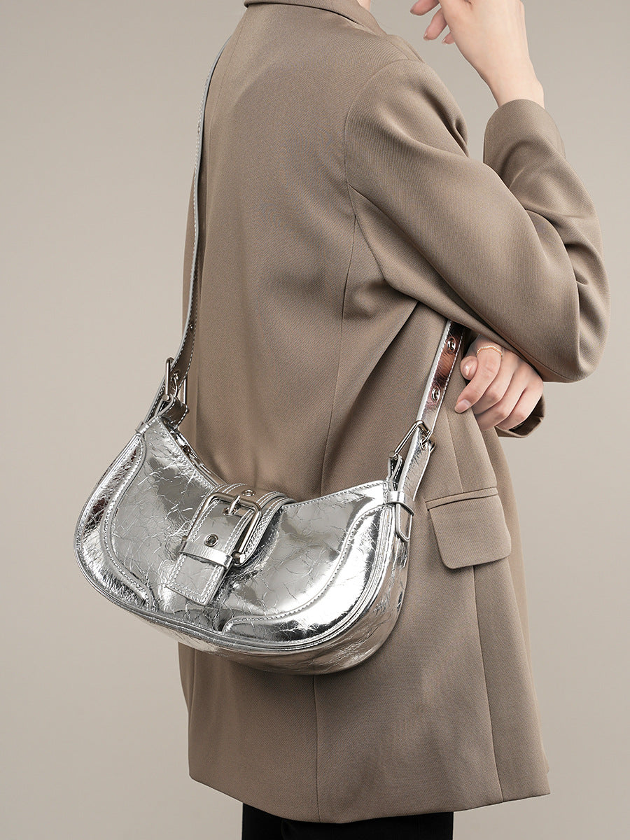 Contemporary Half-Moon Ladies' Handheld Bag