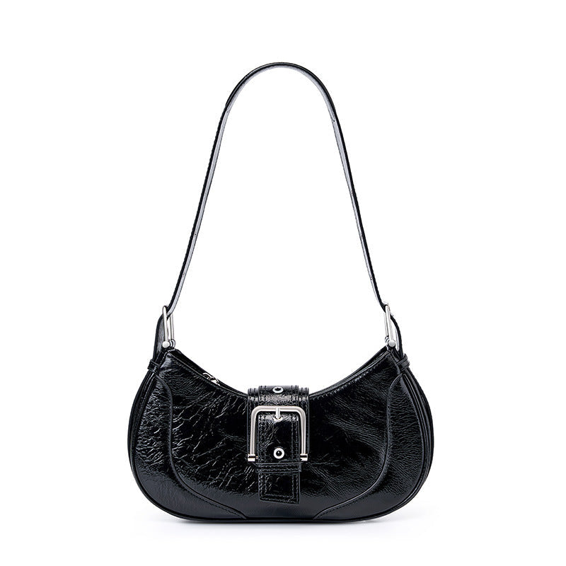 Exquisite Half-Moon Leather Fashion Tote