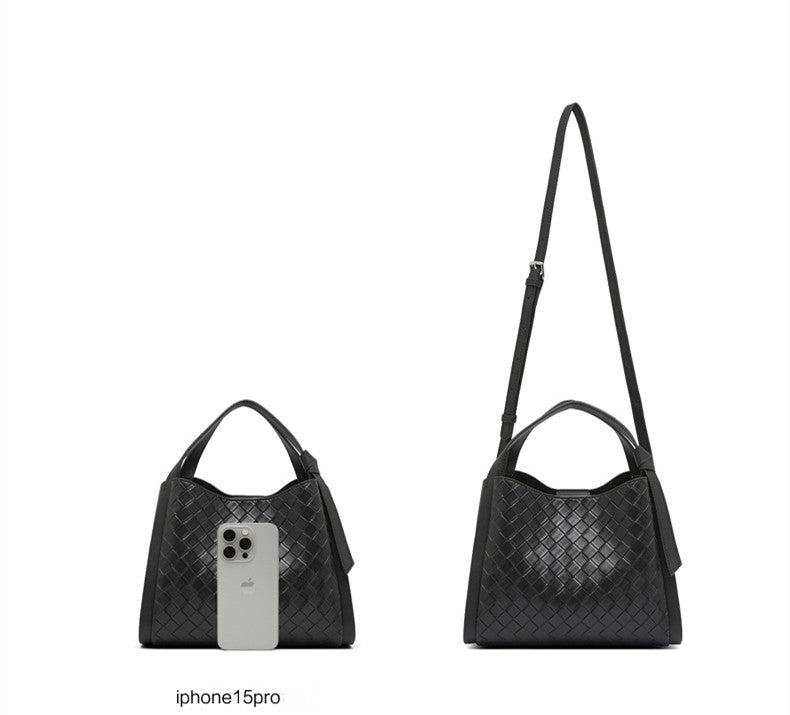 Stylish Woven Leather Tote Bag