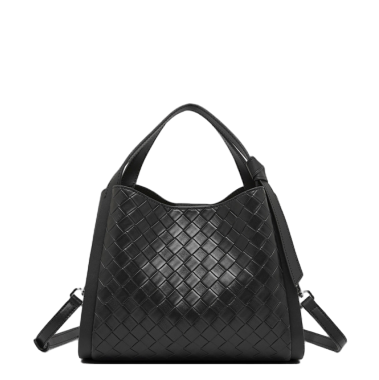 Fashionable Ladies Genuine Woven Leather Handbag for Shoulder and Crossbody Use