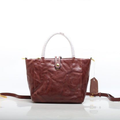 High-Quality Leather Vintage Tote Purse Woyaza