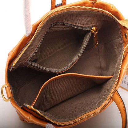 Stylish Retro Leather Tote Handbag Woyaza