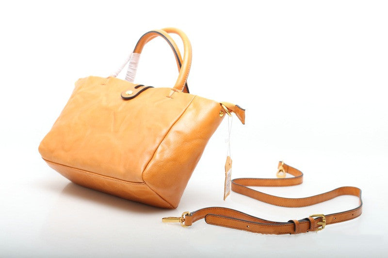 Retro Style Genuine Leather Tote Handbag Woyaza