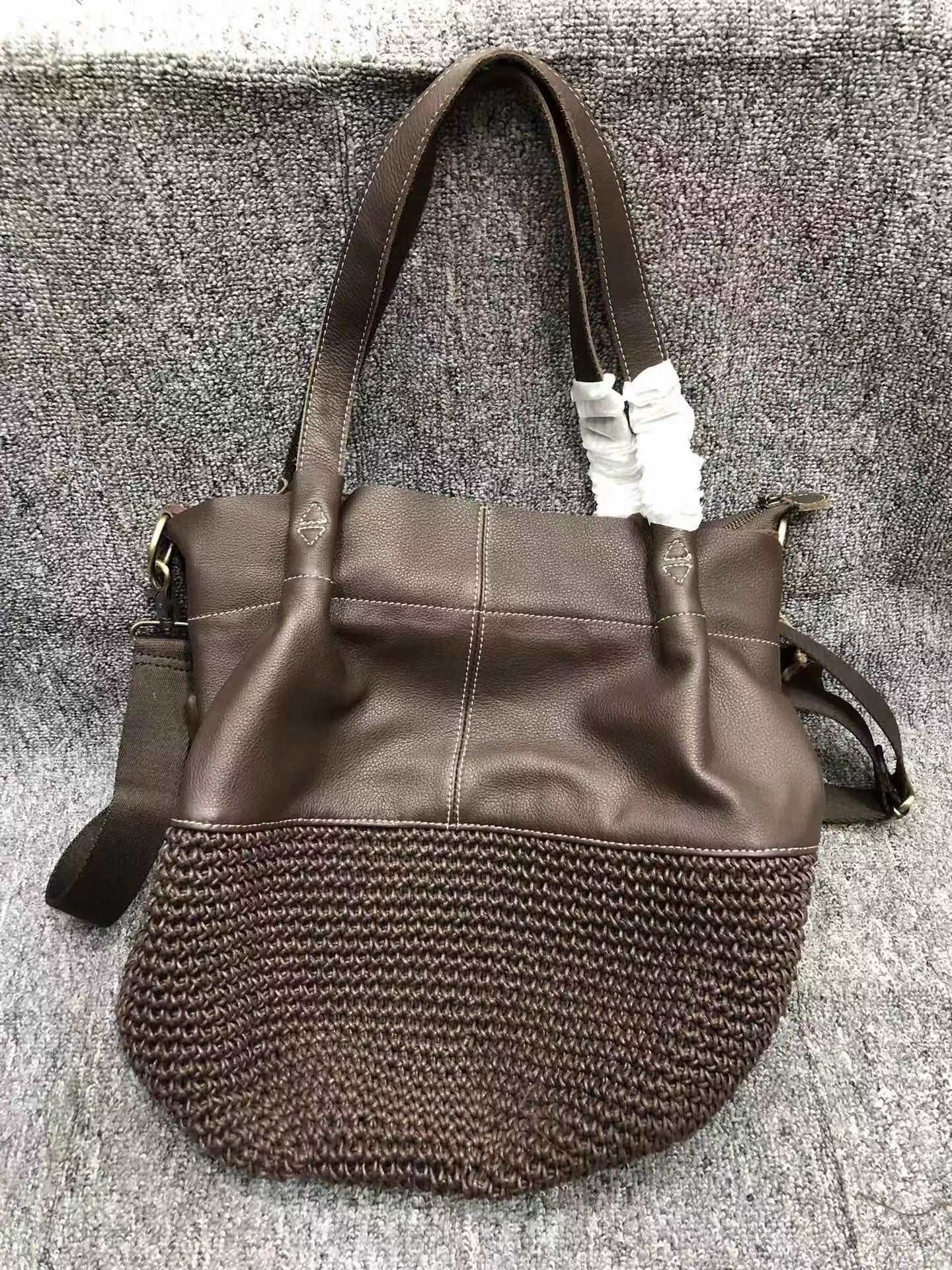 Genuine Leather Retro Tote Bag for Women Woyaza