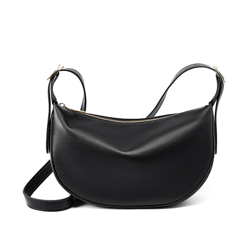 Elegant Leather Women's Semi-Circular Crossbody woyaza