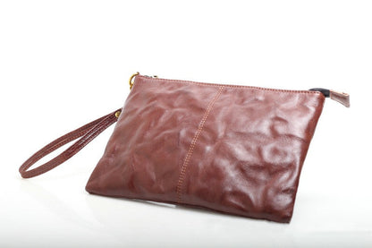 Retro Genuine Leather Clutch Sophisticated Design Woyaza