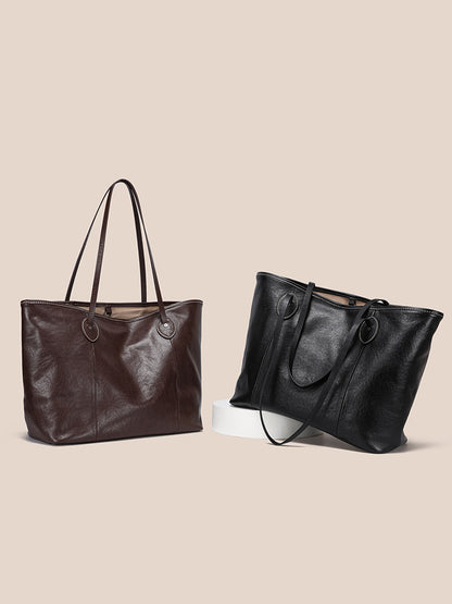 Stylish Women's Leather Tote Bag for Work, Shopping, and Everyday Carry