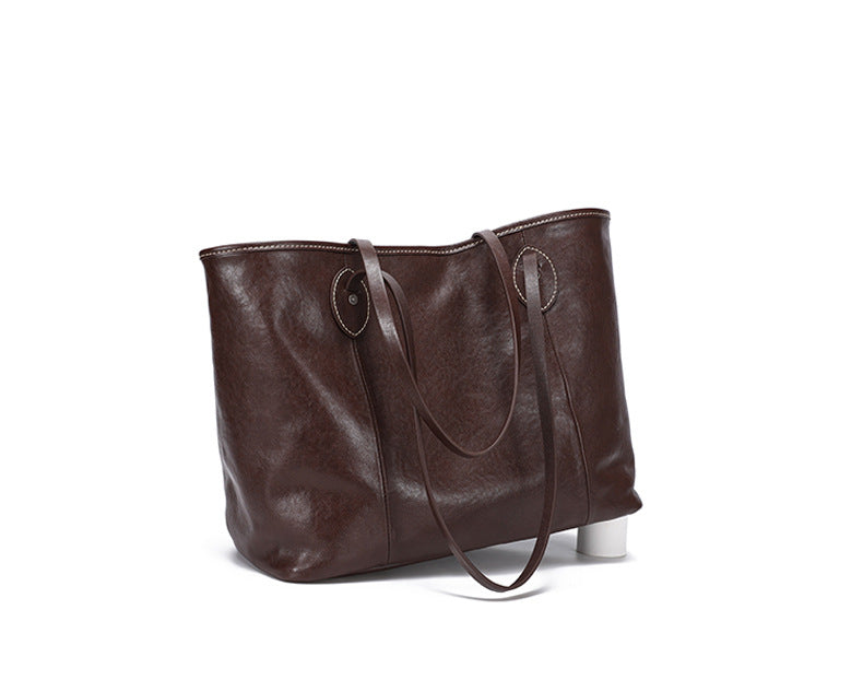 Women's Fashionable and Versatile Leather Shoulder Bag for Daily Use