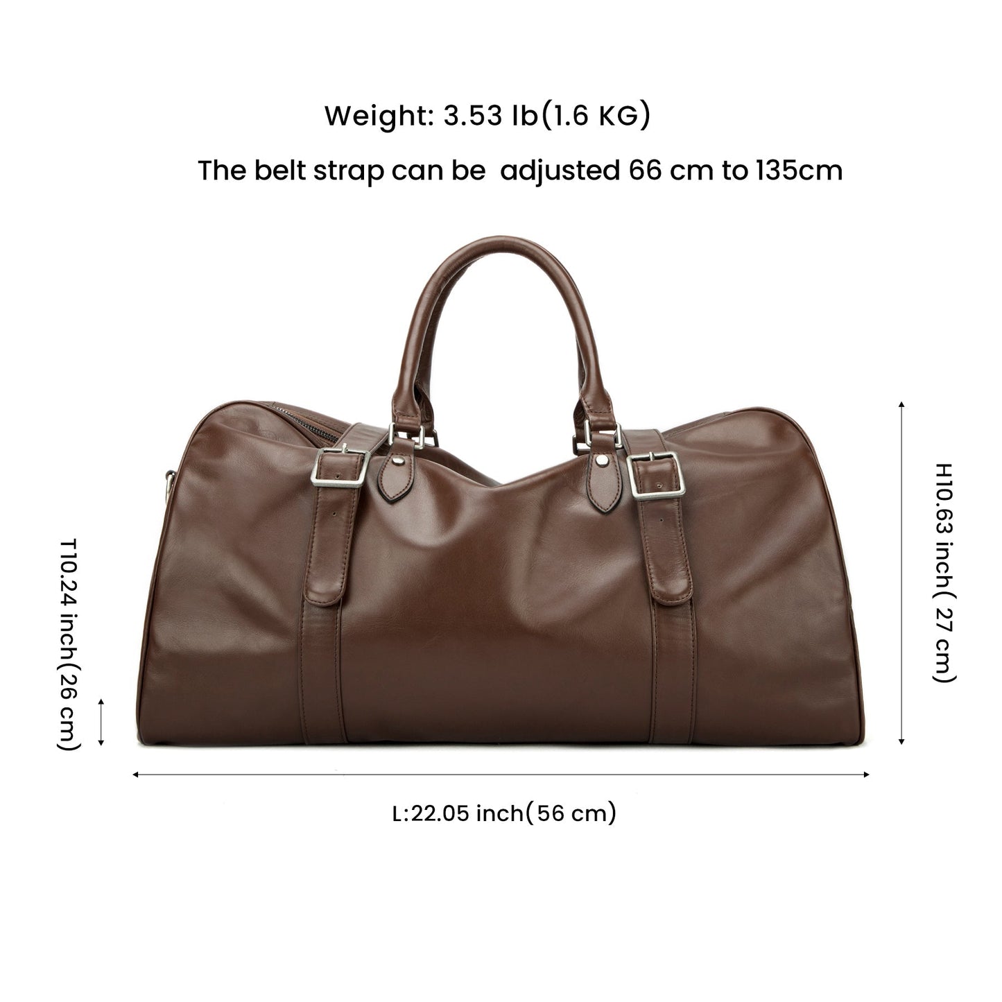 Durable Leather Weekender Duffel Bag for Men Woyaza