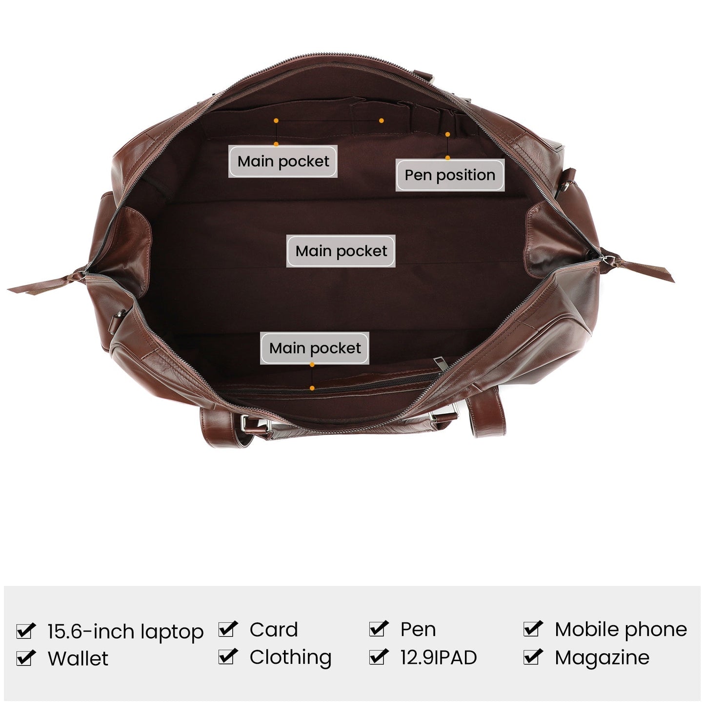 Stylish Leather Overnight Travel Bag for Men Woyaza