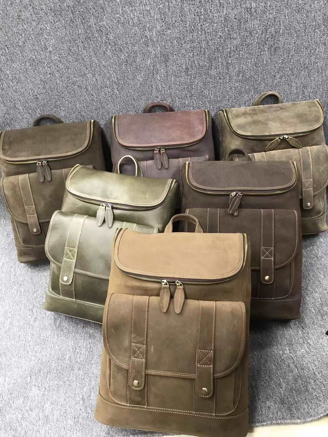 Sleek Vintage Style Leather Men's Travel Backpack woyaza