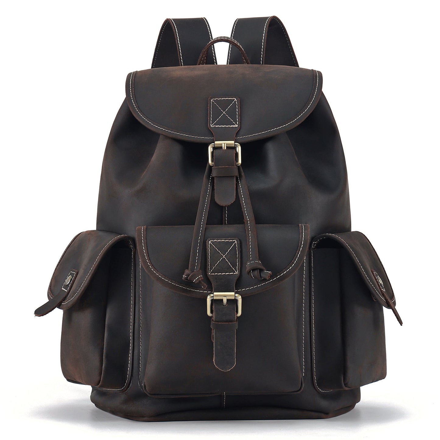 Genuine Leather Vintage Men's Backpack Woyaza