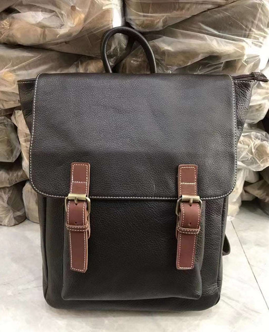 Premium Leather Vintage Style Large Capacity Backpack for Men woyaza