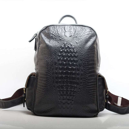 Sophisticated Leather Men's Backpack with Spacious Laptop Compartment Woyaza