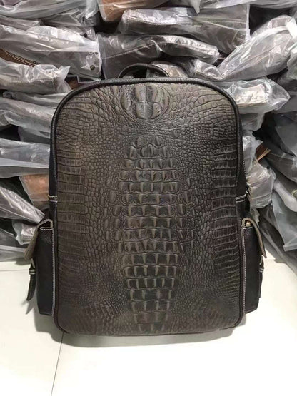 Distinctive Genuine Leather Men's Backpack with Dedicated Laptop Pocket Woyaza