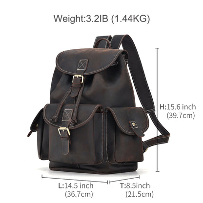 Practical Leather Everyday Backpack for Men Woyaza