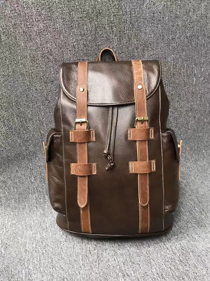 Classic Leather Laptop Rucksacks Woyaza