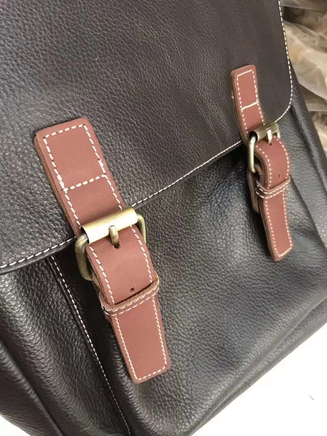 Elegant Leather School Backpack for Men woyaza