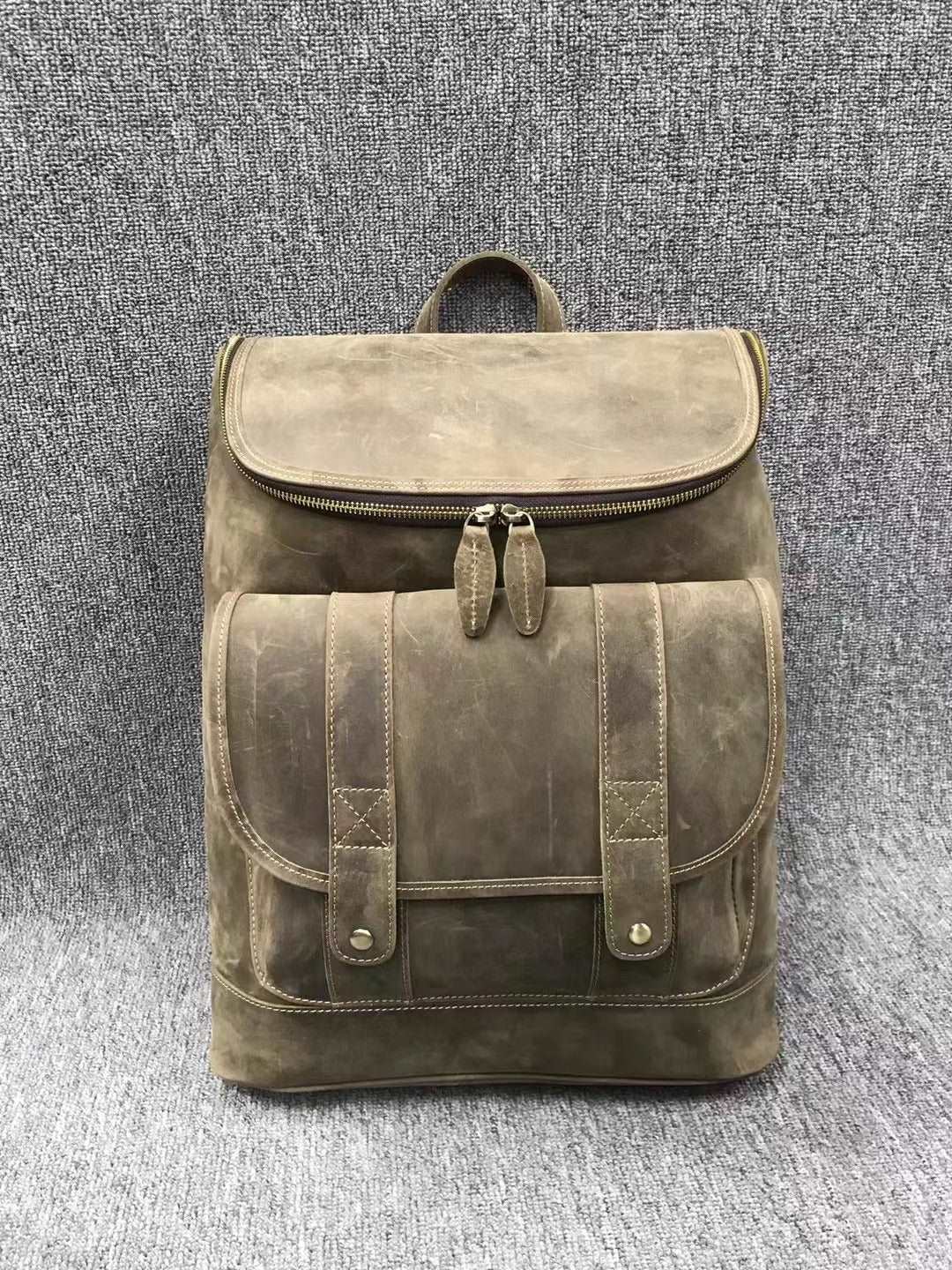 Stylish Vintage Inspired Leather Men's Travel Backpack woyaza