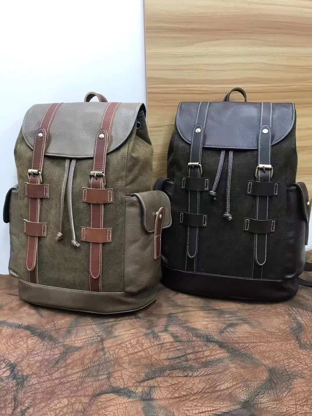 Genuine Leather School Backpacks Woyaza