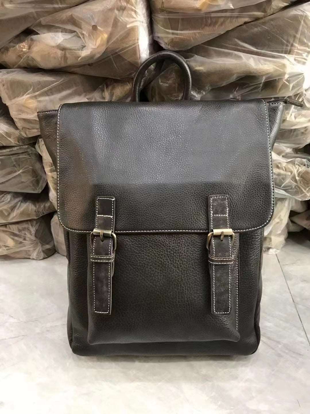 Stylish Leather Laptop Backpack for Men woyaza