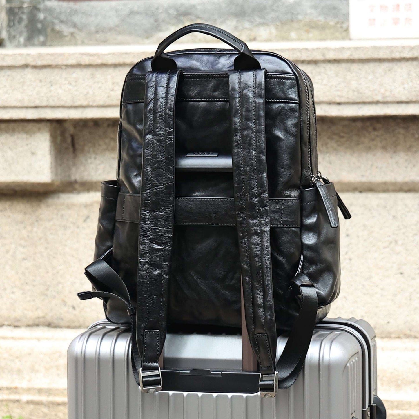 Stylish Leather Travel Backpack Woyaza