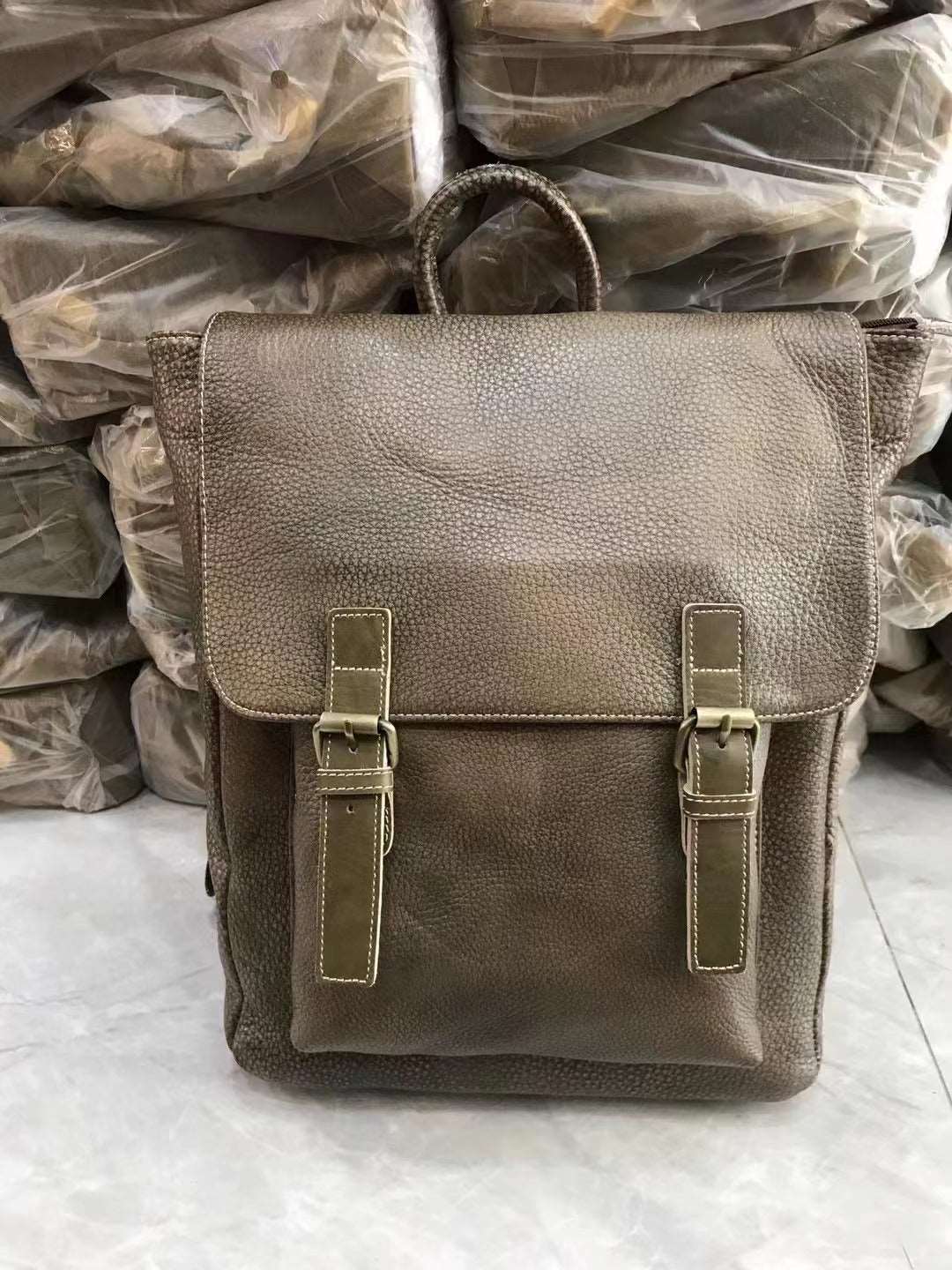 Trendy Leather Computer Backpack for Men woyaza