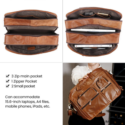 Stylish Leather Men's Shoulder Bag Vintage Design Woyaza