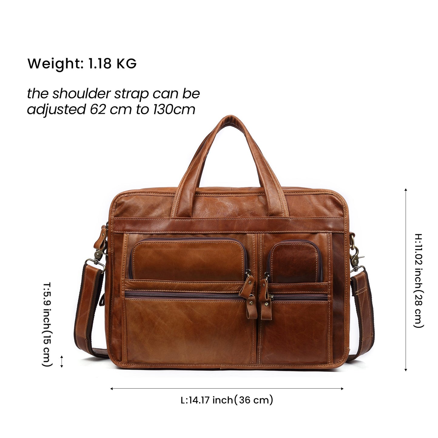 Professional Leather Men's Work Bag Large Capacity Woyaza