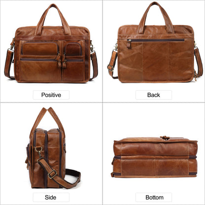 Executive Leather Men's Briefcase Vintage Style Woyaza