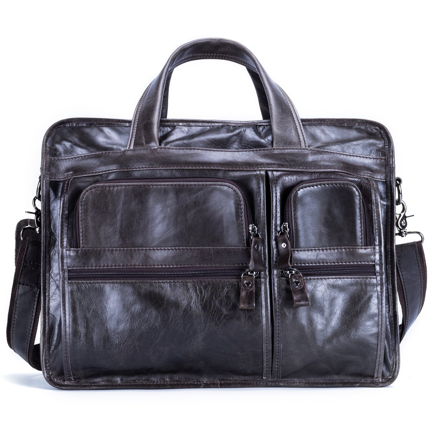 Timeless Leather Men's Work Tote Bag High Capacity Woyaza