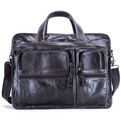 Timeless Leather Men's Work Tote Bag High Capacity Woyaza