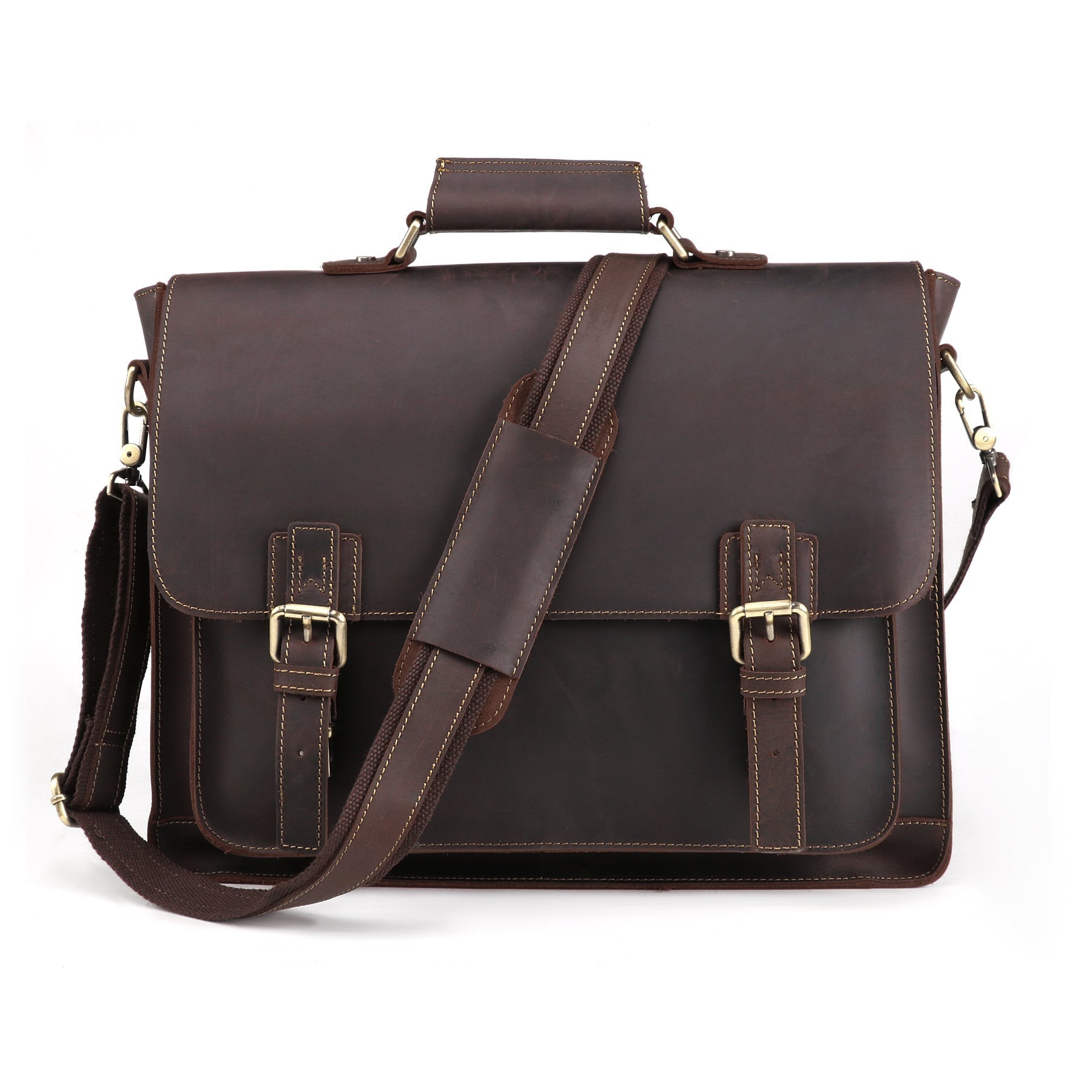 Retro Style Genuine Leather Business Briefcase woyaza