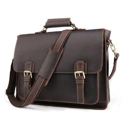 Genuine Leather Work Shoulder Bag for Gentlemen woyaza