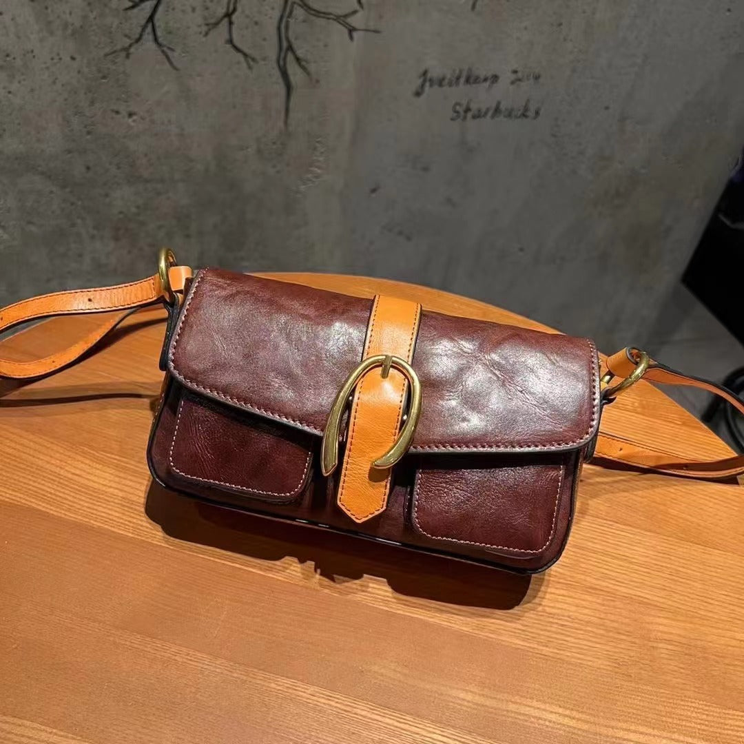 Retro Leather Crossbody Bag Ladies woyaza