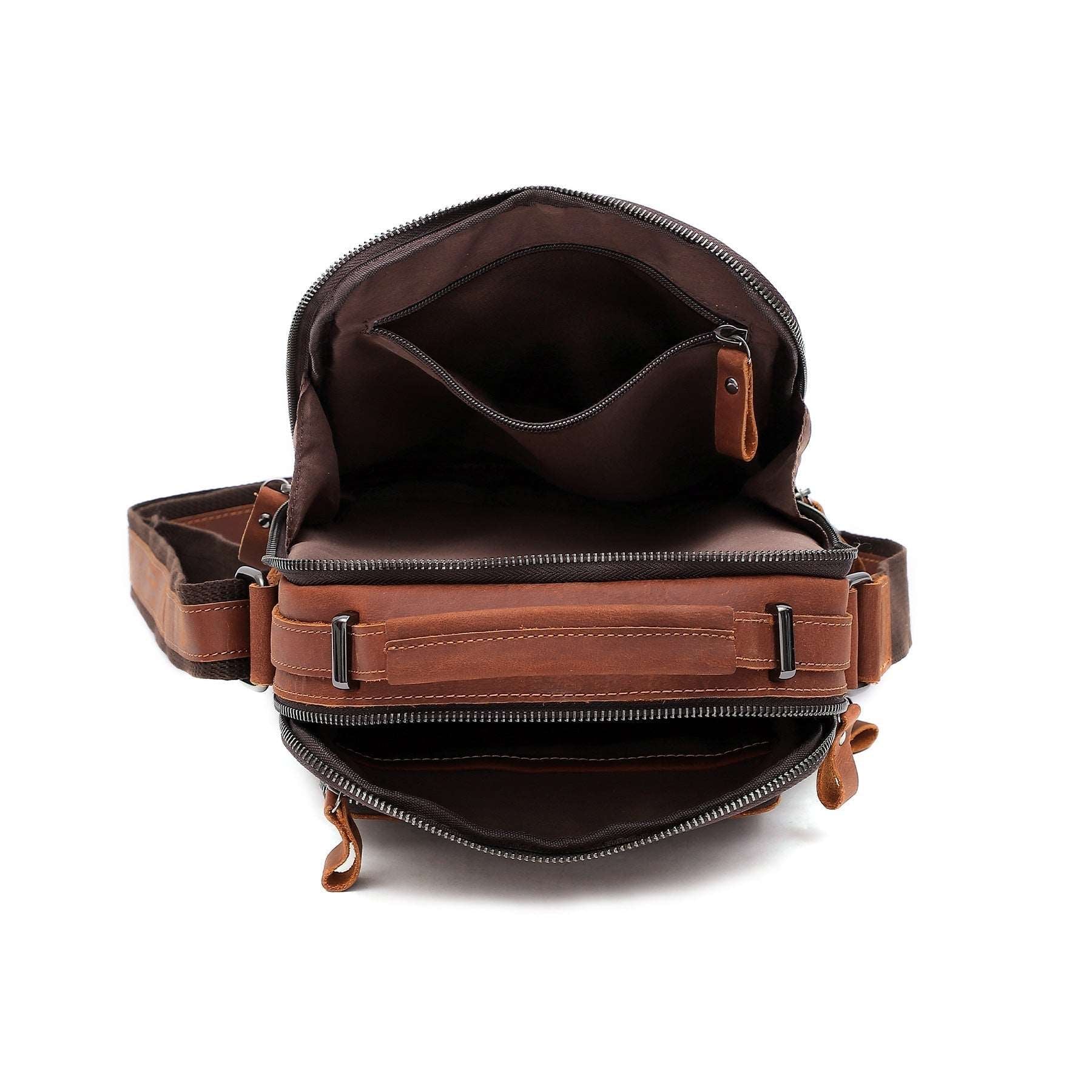 Sleek Leather Messenger Bag for Gentlemen Woyaza