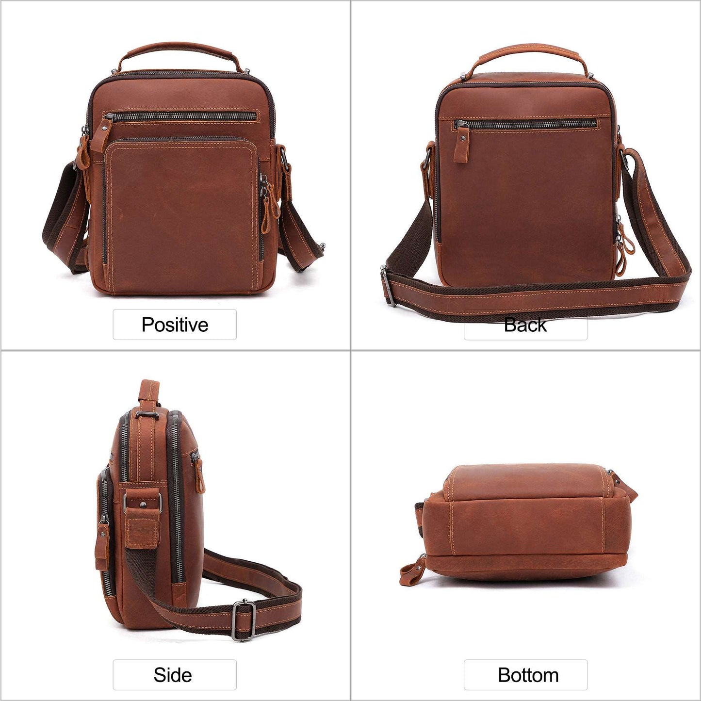 Versatile Leather Shoulder Bag for Men Woyaza