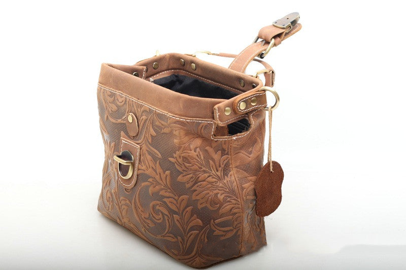 Embossed Floral Doctor Bag Satchel woyaza