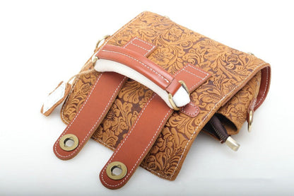 Stylish Embossed Leather Handbag woyaza