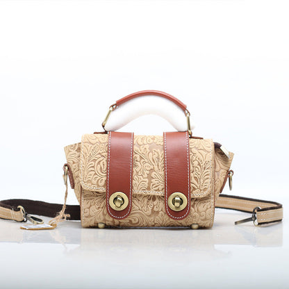 Vintage-Inspired Leather Satchel woyaza